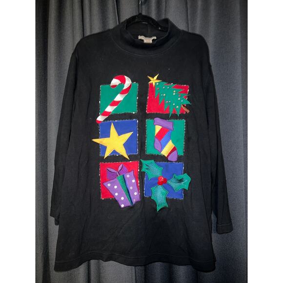 Ugly Christmas Sweater Xmas Sweatshirt Crewneck Size Large - Picture 1 of 3
